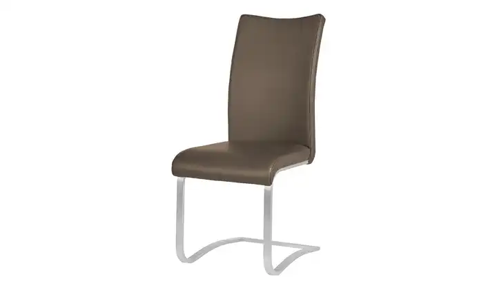 uno Freischwinger  mit Edelstahlgestell Letitia Cappuccino Leder