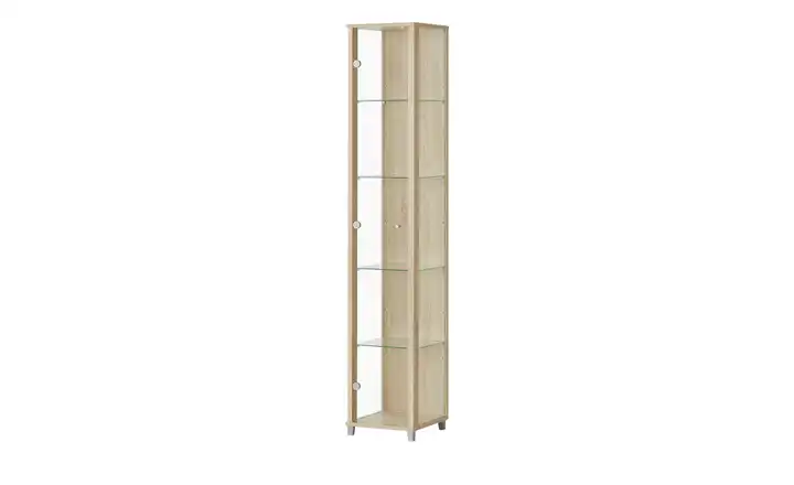 Vitrine, 1-türig BEN Eiche sägerau (Nachbildung), transparent
