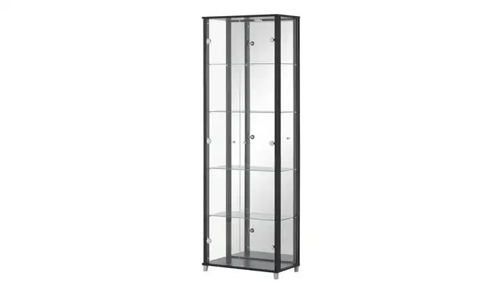 Vitrine Cristal 2 Stück Schwarz, transparent, Dunkelbraun