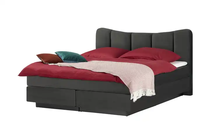 Boxspringbett Dalur Dunkelgrau 160 cm H2
