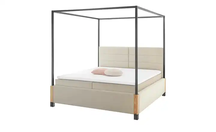Musterring Himmelbett My Heaven Anthrazit, Beige H3 Fußfarbe Eiche 160 cm