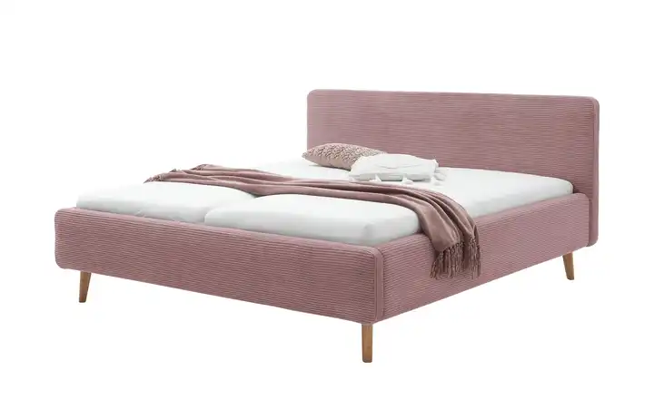 Polsterbett Mattis Altrosa Cordstoff 180 cm ohne Bettkasten
