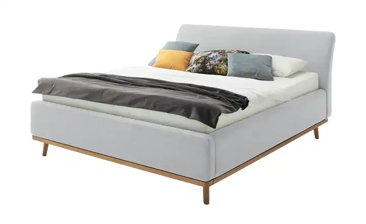 maison bleue Polsterbettgestell mit Bettkasten Merla Hellgrau 180 cm