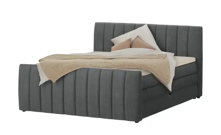 switch Boxspringbett mit Bettkasten Carina Grau