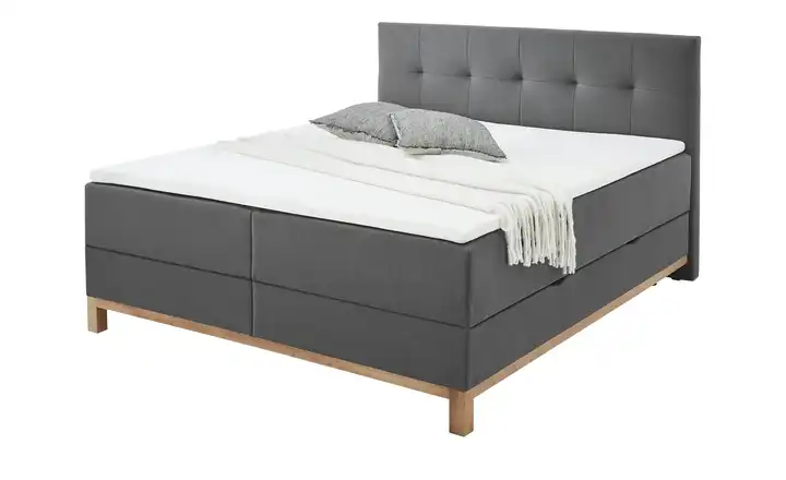maison bleue Boxspringbett mit Bettkasten Mara Anthrazit 180 cm