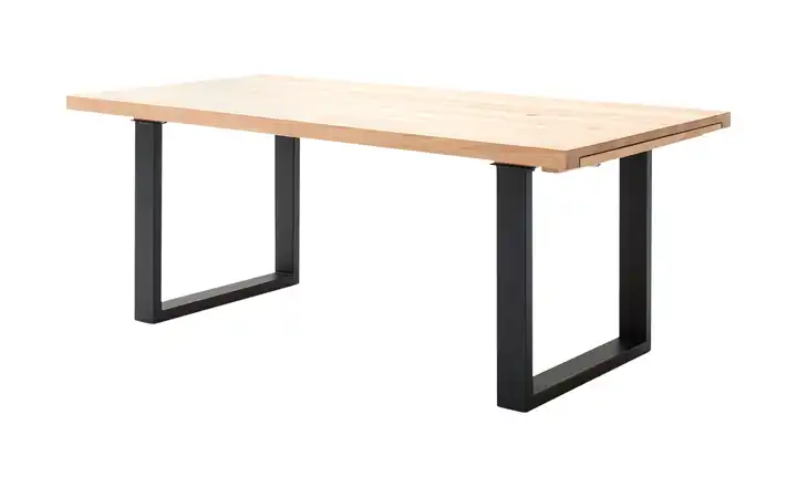 Woodford Kufentisch ausziehbar Aaron Eiche bianco, geölt Anthrazit, lackiert 180 cm