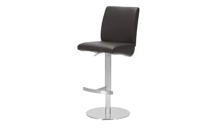 Barhocker Vittoria Braun Gestell rund Kunstleder