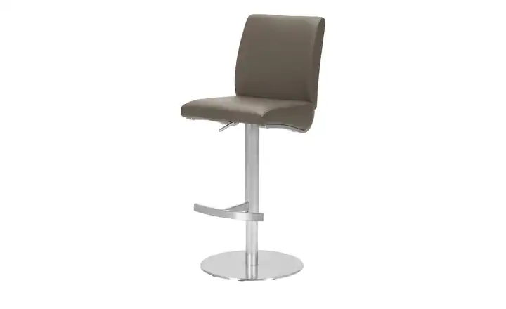 Barhocker Vittoria Cappuccino Gestell rund Kunstleder