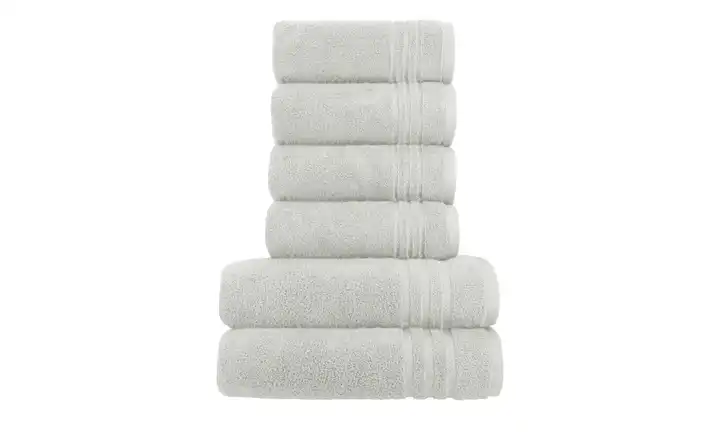  Handtuch-Set Hellgrau, 6-teilig  Soft Cotton
