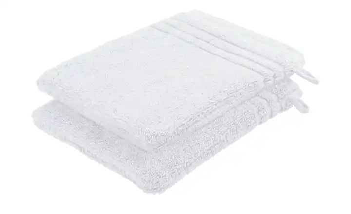 Waschhandschuh (16 x 21cm), 2er-Set Weiß  Soft Cotton
