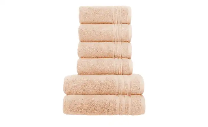  Handtuch-Set Hellorange, 6-teilig  Soft Cotton