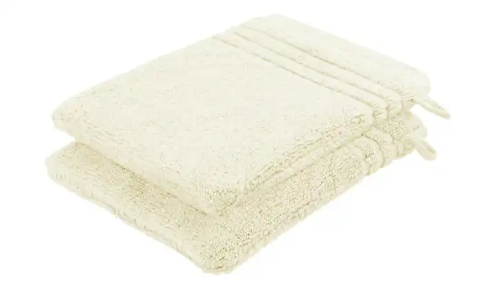  Waschhandschuh (16 x 21cm), 2er-Set Creme  Soft Cotton