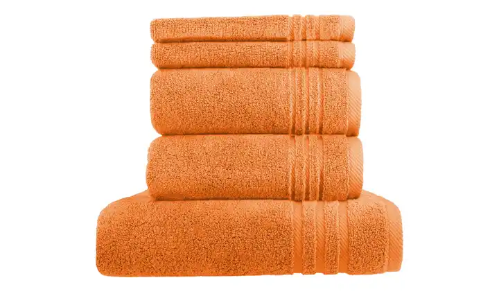  Handtuch-Set Orange, 5-teilig   Soft Cotton