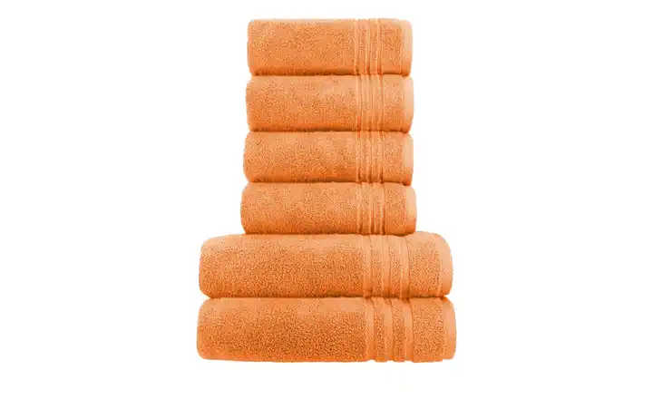  Handtuch-Set Orange, 6-teilig  Soft Cotton