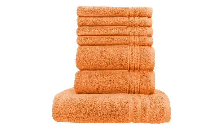  Handtuch-Set Orange, 7-teilig  Soft Cotton