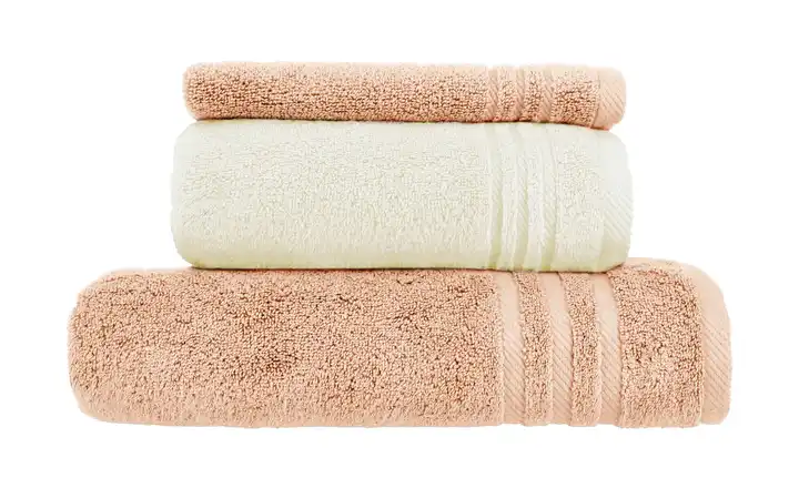  Handtuch-Set Hellorange-Creme, 3-teilig  Soft Cotton