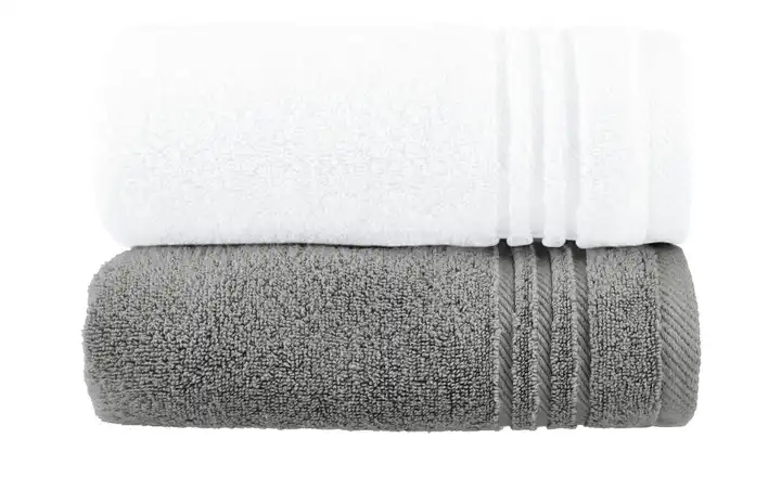  Handtuch (50 x 100cm), 2er-Set Anthrazit-Weiß  Soft Cotton