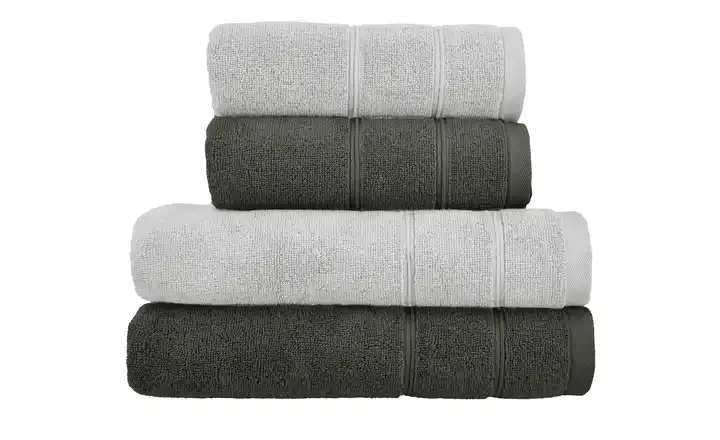  Handtuch-Set Silbergrau-Anthrazit, 4-teilig   Lifestyle