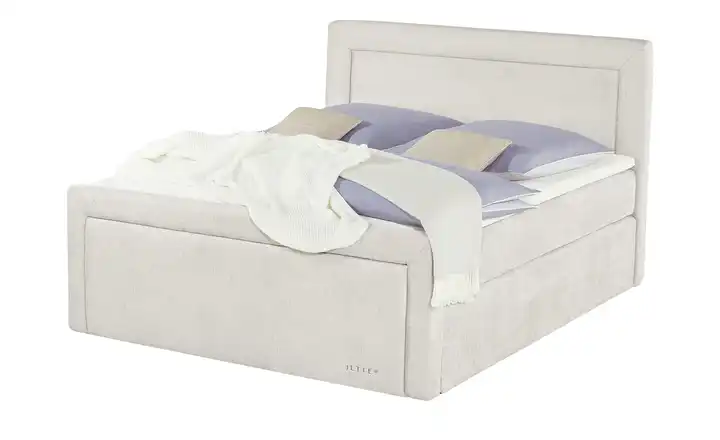 Jette Home Boxspringbett Jette Frame Creme 160 cm H3 Kaltschaumkern
