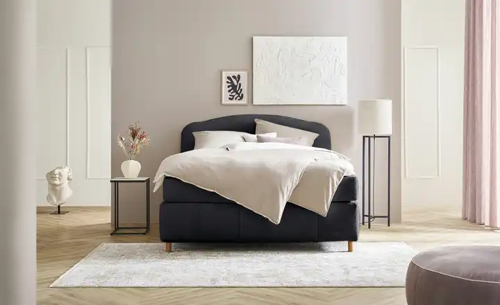 Jette Home Boxspringbett Jette Cloud Anthrazit 200 cm H3 Kaltschaumkern