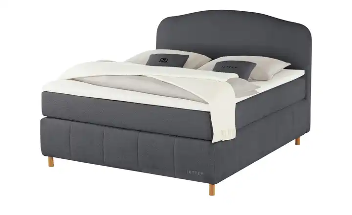 Jette Home Boxspringbett Jette Cloud Anthrazit 200 cm H4 Kaltschaumkern
