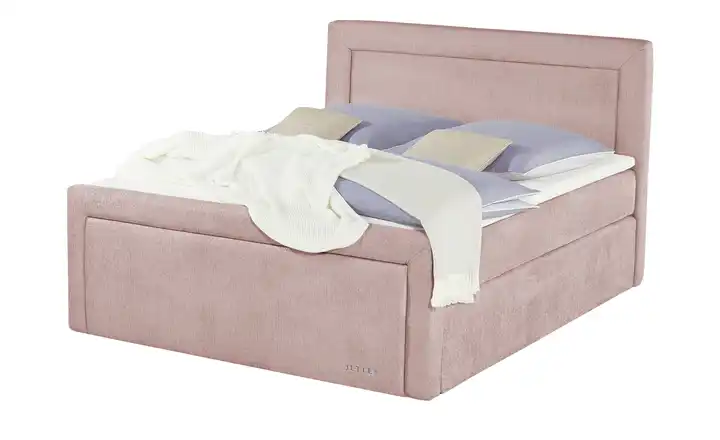 Jette Home Boxspringbett Jette Frame Rosa 160 cm H3 Kaltschaumkern