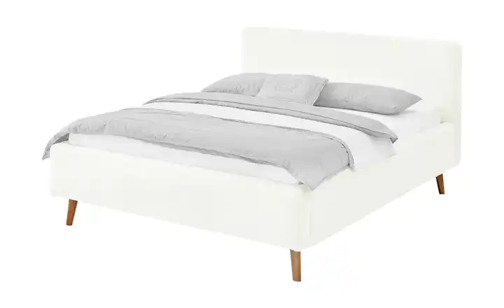 Polsterbettgestell Mattis Creme Teddy 160 cm ohne Bettkasten