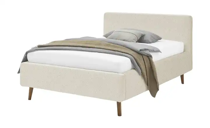 Polsterbettgestell Mattis Beige Teddy 140 cm ohne Bettkasten