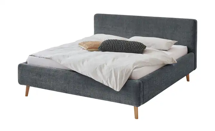 Polsterbettgestell Mattis Anthrazit Bouclé 160 cm ohne Bettkasten