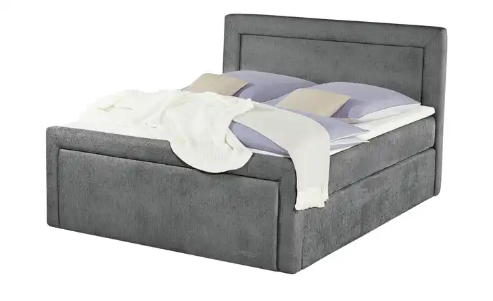 Jette Home Boxspringbett Jette Frame Anthrazit 160 cm H3 Viscoschaumkern