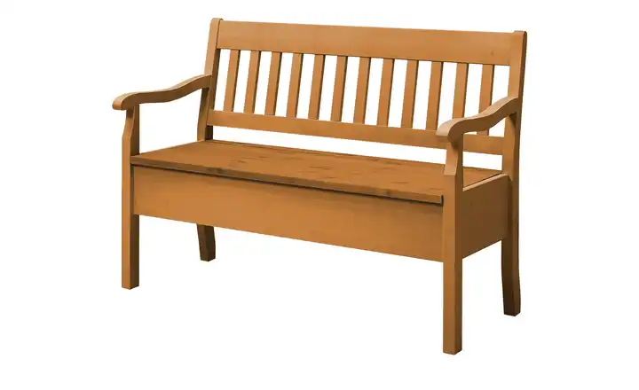maison bleue Sitzbank mit Stauraum  massiv Bendix Braun 130,9 cm Armlehne