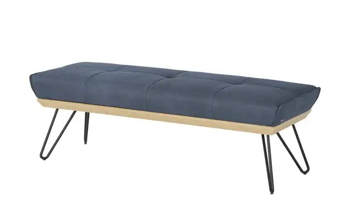 KOINOR Hockerbank  Leder Dining System 4 Dunkelblau 150 cm