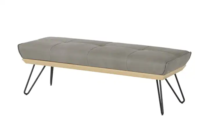 KOINOR Hockerbank  Leder Dining System 4 Hellgrau 150 cm