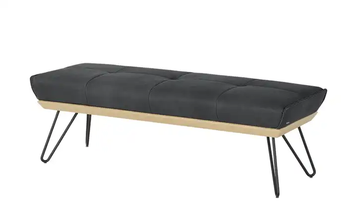 KOINOR Hockerbank  Leder Dining System 4 Dunkelgrau 150 cm