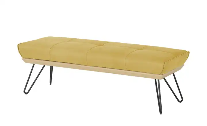 KOINOR Hockerbank  Leder Dining System 4 Gelb 150 cm