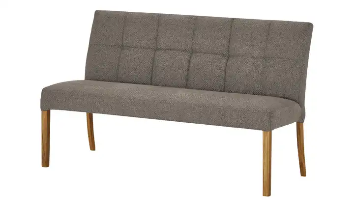 Woodford Esszimmerbank  mit Steppung Mako Cappuccino Webstoff grob Eiche, geölt