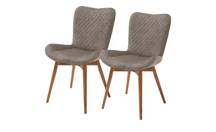 Gray & Jones 2er Set Esszimmerstuhl  mit Diamant-Steppung Tierra Fuego Two Cappuccino Wildeiche, geölt ohne