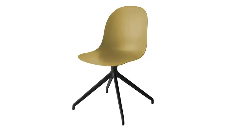 Connubia Schalenstuhl Academy Senfgelb Schwarz, matt 360 Grad drehbar