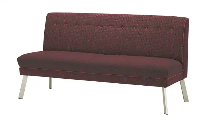 Barnickel Küchensofa Tabea Bordeauxrot 226 cm edelstahlfarben