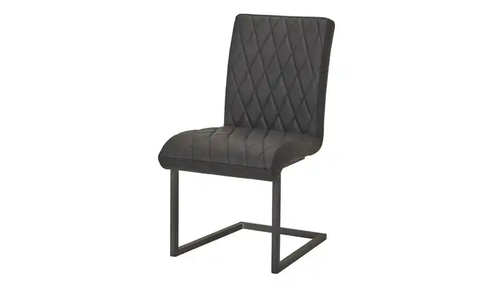 Leder-Schwingstuhl Thomas ohne Leder Braun, Schwarz
