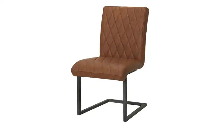 Leder-Schwingstuhl Thomas ohne Leder Braun, Cognacbraun