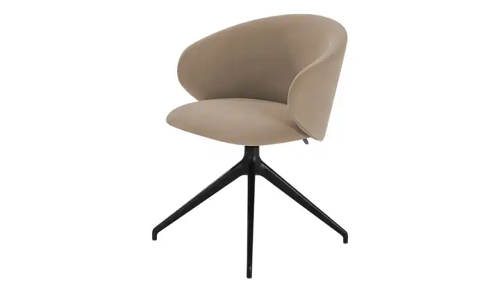 Connubia Polsterstuhl  drehbar Tuka Cappuccino Schwarz, matt um 180 Grad drehbar