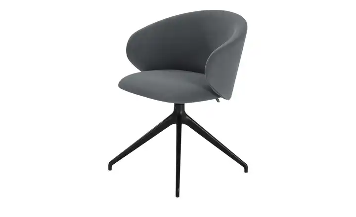 Connubia Polsterstuhl  drehbar Tuka Grau Schwarz, matt um 360 Grad drehbar