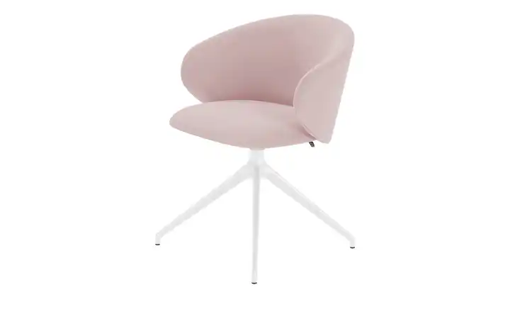 Connubia Polsterstuhl  drehbar Tuka Rosa Weiß, matt um 360 Grad drehbar