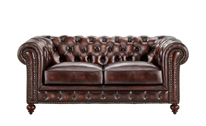 uno Ledersofa im Vintagelook Chesterfield