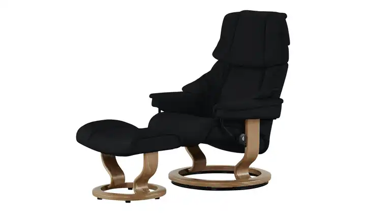 Stressless Relaxsessel mit Hocker Reno M Classic M Schwarz Eiche