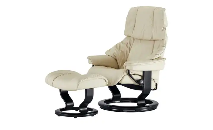 Stressless Relaxsessel mit Hocker Reno S Classic S Creme Schwarz