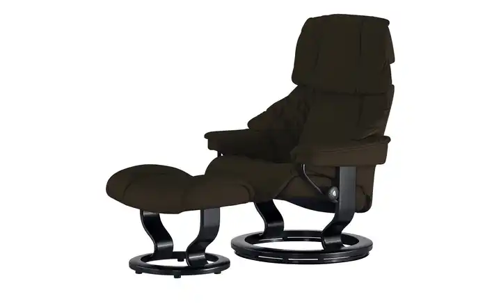 Stressless Relaxsessel mit Hocker Reno S Classic S Braun Schwarz