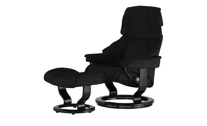 Stressless Relaxsessel mit Hocker Reno S Classic S Schwarz Schwarz