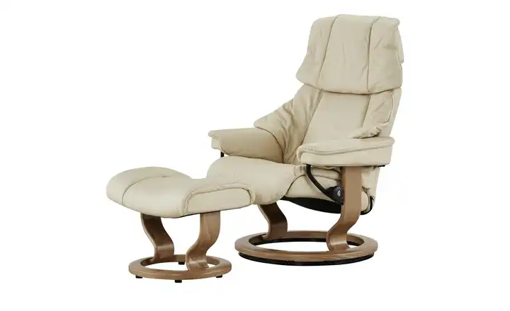 Stressless Relaxsessel mit Hocker Reno S Classic S Creme Eiche
